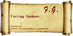 Forray Gedeon névjegykártya